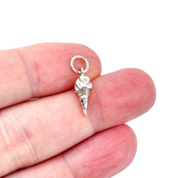 Vintage Sterling Silver 925 Ice Cream Cone Charm Pendant - Picture 1 of 6